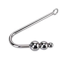 Load image into Gallery viewer, Chrontier Anal Anus Butt Hook Fetish Bondage Hook Sex Toy Solid Stainless Steel Ball Beaded End for BDSM Dominant Rope Game Anal Plug Hook Men Women Unisex (Triple Bead)
