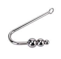 Chrontier Anal Anus Butt Hook Fetish Bondage Hook Sex Toy Solid Stainless Steel Ball Beaded End for BDSM Dominant Rope Game Anal Plug Hook Men Women Unisex (Triple Bead)