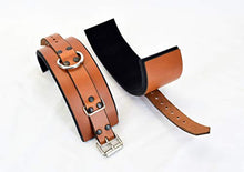 Load image into Gallery viewer, Axovus Brown Leather Wrist Bondage Cuffs

