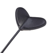 Load image into Gallery viewer, Flirting Leather Paddle Heart Shape Teasing Tickler Whip Paddle Spanking Flirting Paddle Fetish Flogger Cosplay Whip for Couples Lovers Black
