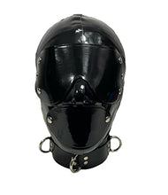 Load image into Gallery viewer, Rubber Mask Halloween Latex Hood with Detachable Blindfold and Mouth Cover Cosplay SM Ball (M)
