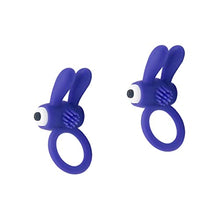 Load image into Gallery viewer, 2pcs Men Silicone Rabbit Vibrating Rings Wearable Mini Vibrator Spotter Stimulator for Men Women
