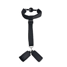 Load image into Gallery viewer, THAT NIGHT Sexy Backhand Mouth Plug, Anti-Tied Hand Mouth Plug, Sexy Handcuffs, Mouth Ball Collar Connected Restraint Black
