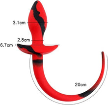 Load image into Gallery viewer, ERUN Silicone Anal Plug Fox Tail Smooth Touch Anal Sex Toys Beads for Beginners Waterproof Smooth Touch Anal Sex Toys Beads for Women Men (red Color Mixture)
