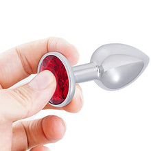 Load image into Gallery viewer, Hmxpls Small Anal Plug, Anal Toy Plug Beginner, Personal Sex Massager, Stainless Steel Butt Plug for Women Men Couples Lover, Red
