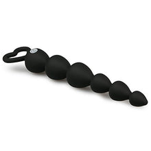 Load image into Gallery viewer, Silicone Anal Beads with Heart-Shaped Pull Ring, Black, 51 Gram - Anal Sex Toys &quot;EasyToys A Toy for Everyone&quot;
