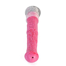 Load image into Gallery viewer, 11 Inch Soft Multi Color Artificial Horse Dildo Squirting Dildo Flexible Color Mixed with Strong Suction (Pink)
