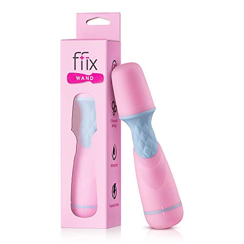 Femme Funn FFIX Small Lightweight Deep Tissue Massager Wand - 100% Waterproof Couples Vibrator Adult Toy - Pink Wand Vibrator Personal Massager for Women - Single Button Vibrating Massager for Adults