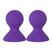 Load image into Gallery viewer, Jugaoge Women Silicone Nipple Sucker Breast Pump Suckers Enlarger Enlargement Accerssory Purple One Size
