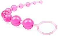 Butt Plug with Silicone Anal Bead Anal Sex Toys with Safe Pull Ring in Pink