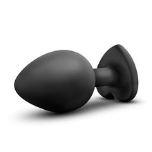 Load image into Gallery viewer, Blush Temptasia Bling Anal Plug - Platinum Cured Puria Silicone - Heart Shaped Butt Toy with Gem Base - Tapered Head for Easy Insertion and Ultrasilk Smooth - Comfortable for Long Term Wear - Black
