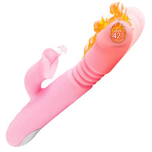 Load image into Gallery viewer, G Spot Rabbit Vibrator with Heating Function,Sex Toys for Clitoris,Waterproof Dildo Vibrator with 9 Powerful Vibrations Dual Motor Stimulator for Women or Couple Fun (pink1)
