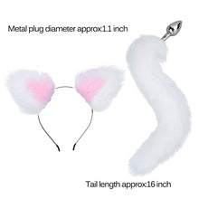 Load image into Gallery viewer, Alvivi Adult Sex Accessories Set,Cat Claw Silicone Tail Ball Butt Plug with Cat Ear Headband for Couple Sex Toys White&amp;Pink One Size
