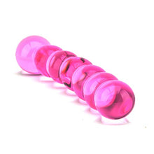 Load image into Gallery viewer, Loving Joy Ribbed Glass Dildo, Pink Glass Dildo Sex Toy, Glass Sex Toy
