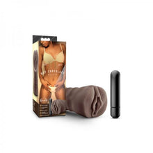 Load image into Gallery viewer, Blush Hot Chocolate Alexis - Vibrating Hand Held Realistic Soft Ribbed Open Ended Ultra Soft Ribbed Masturbator Stroker - Sex Toy for Men Couples - Chocolate
