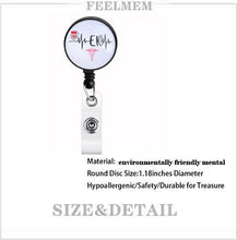 Load image into Gallery viewer, FEELMEM ER Retractable Badge Holder Reel Clip ER Nurse Gift Emergency Room Medical Doctor Nurse Jewelry ICU Nurse Gift (ER-Retractable Badge)
