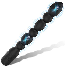 Load image into Gallery viewer, Anal Beads Anal Toys, Vibrating Anal Bead Plug Silicone Adult Sex Toys Prostate Massager Anal Butt Plug G-spot Stimulator Anal Toys with 10 Vibration Modes for Men Women and Couples(Black)
