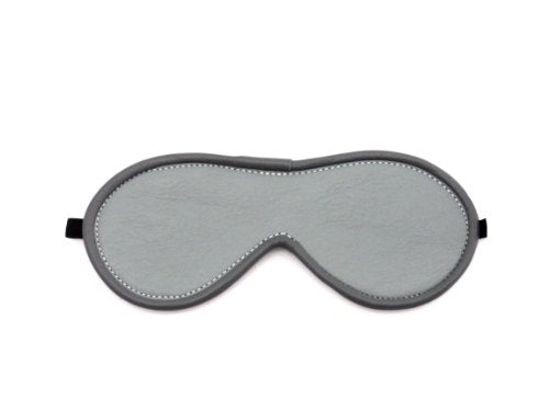 M2m Leather Blindfold - Suede Lined - Grey