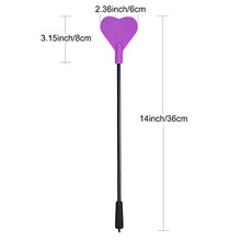 Load image into Gallery viewer, VENESUN 14inch Skip a Beat Silicone Heart Riding Crop, Spanking Crops with Heart Slapper for Adults, Purple
