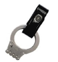 Boston Leather 5519-1 Black Plain Finsih Handcuff Strap w/ Black Snap