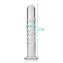 Load image into Gallery viewer, Crystal Anal Plug Masturbation Sex Toy, Transparent Thread Design Butt Plug SM Pleasure Wand Glass Massage Dildo Penis Trainer Toys with Unique Bottom Safety Design for Couples Women and Men (M)
