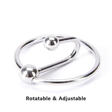 Load image into Gallery viewer, Stainless Steel Penis Cock Rings with Urethral Sounds Ball Male Erotic Penis Ring Adult Supplies (1.57 Inches)
