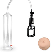 Load image into Gallery viewer, LeLuv Vacuum Pump Easyop Clear 2 Inch Diameter x 9 Inch Length Cylinder Tgrip Handle + Large Realistic Anus Donut Seal
