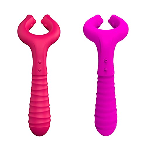 Upgraded Waterproof G-spot Vibrator Rechargeable 3 Motors Powerful Dildo Vibrator Foreplay Couples Vibrator (Rose) (Pink)
