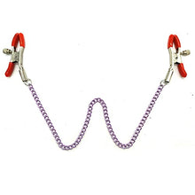 Load image into Gallery viewer, Breast Nipple Clamp Clips Silver Gold Purple Chain Nipple Clip Shaking Clamps Stimulate Clip Slaves Adult Toys ( Color : 13 Red )
