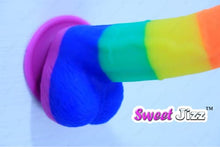 Load image into Gallery viewer, Sweet Jizz - 8.5&quot; Rainbow Silicone Dildo with Strong Suction Cup
