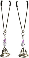 Heart 2 Heart Nipple Clamps - Tweezer - Beaded W/ Bells - Purple