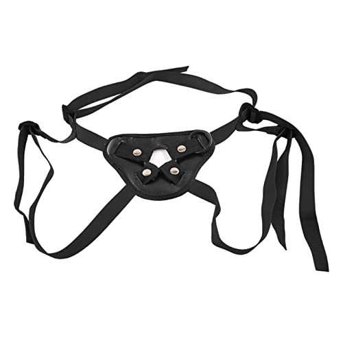 Lesbian Strap-on Pants Adjustable Belt Strap Ons Harness Strapon Panties with O-Rings Wearable Sex Toys (Color : BK)