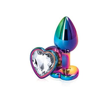 Load image into Gallery viewer, Rear Assets Anal Butt Plug - Multicolor - Small - Heart-Shaped (Clear Jewel)
