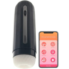 Load image into Gallery viewer, SVAKOM Hannes Neo Interactive Throbbing Rechargeable Connection Series Masturbator - Black - Get More Connected Than Ever!
