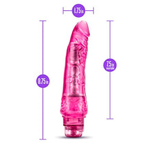 Load image into Gallery viewer, Blush B Yours Vibe #7 - Soft Realistic Multispeed Vibrating Dildo - 8.75 Inch Long - 1.75&quot; Wide - Flexishaft Flexible Body Conforms to Your Body - Waterproof Vibrator - Sex Toy for Women - Clear Pink
