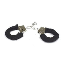 Load image into Gallery viewer, DSstyles Furry Soft Metal Handcuffs Couple Chastity Sex Toys Role-Playing Erotic Products Adult Games SM Bondage Handcuffs Black
