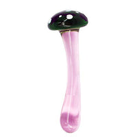 Anal Plug Butt Plugs Trainer, Smooth Glass Mushroom Pleasure Wand Dildos (Green)