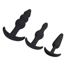 Load image into Gallery viewer, ERUN Silicone Anal Plug Beads Butt Plug, Pack of 3 Anal Plugs, Trainer Set from Beginners to Advanced Player, Kit for Comfortable Long-Term Wear, Anal Sex Toys for Adult Couples
