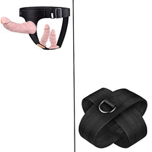 Load image into Gallery viewer, Strap-on Dildo 3 Silicone Dildos &amp; Cross Handcuffs Adjustable SM
