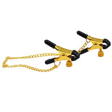 Load image into Gallery viewer, Adjustable Nipple Clamps with Gold Metal Chain, Nipple Clamps Non Piercing, Nipple Clips Clamps, Nipple Toys for Own Use or Couple Flirting (Gold-A)
