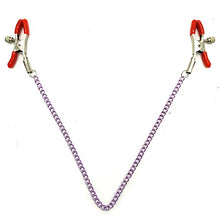 Load image into Gallery viewer, Breast Nipple Clamp Clips Silver Gold Purple Chain Nipple Clip Shaking Clamps Stimulate Clip Slaves Adult Toys ( Color : 13 Red )
