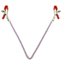 Breast Nipple Clamp Clips Silver Gold Purple Chain Nipple Clip Shaking Clamps Stimulate Clip Slaves Adult Toys ( Color : 13 Red )