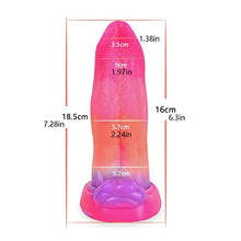 Load image into Gallery viewer, Luminous Vibrating Dildo Vibrator 7.28 Inch Realistic Tongue Vibrator Rechargeable Silicone Vibrator with Wireless Remote Control Adult Sex Toy for Women (S)
