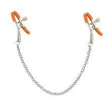 Load image into Gallery viewer, Nipple Clamps with Metal Chain, Adjustable Breast Clamps for Women Men, Non Piercing Nipple Clips for Women Men Pleasure (Orange)
