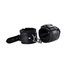 Load image into Gallery viewer, Follsy Sexy Leather Plush Handcuffs Alternative Toys Bundle Teasing Bondage Supplies-Red
