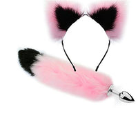 Sexy Fox Metal Butt Plug Tail with Hairpin Kit Tail for Couple Cosplay (Color : Mixed Colors)