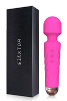 SIKXTOA Mini Vibrator, 8 Speeds 20 Patterns, G Spot Cordless Wand Massager, Clitoral Stimulator, Dildo, Sex Toys, Rechargeable Handheld Powerful Silent Waterproof Female Adult Toys (Wave Rose)