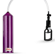 Load image into Gallery viewer, LeLuv Basic Vacuum Pump Easyop Purple 2.25 Inch x 9 Inch Cylinder Tgrip Handle One-Handed Clear Kink-Resistant Hose
