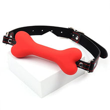 Load image into Gallery viewer, Silicone Mouth Ball Gag Dog Bone sm Alternative Binding restrictive Behavior Toys (Red)
