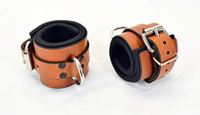 Load image into Gallery viewer, Axovus Brown Leather Wrist Bondage Cuffs
